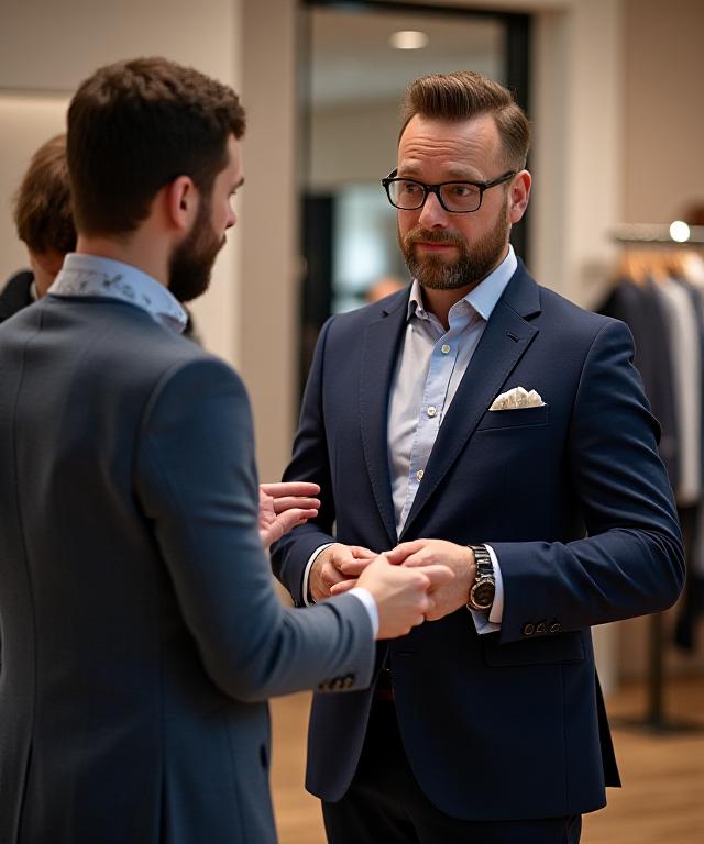 プロのスタイリストが顧客にアドバイスする様子